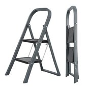 Wholesale - Grey 2-Step Ladder Folding Stool w/Handle (No UPC) HB Tower C/P 1